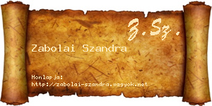 Zabolai Szandra névjegykártya